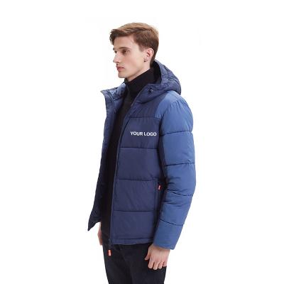 China 2020 Custom Made Winter Good Quality Stripper Viable Blue Jacket Men's Hooded Clothing Casual Coat for sale