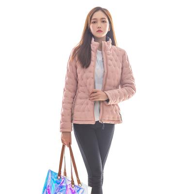 China Manufacturer Wholesale Fashion Women Winter Pink Stripper Breathable Down Jacket for sale