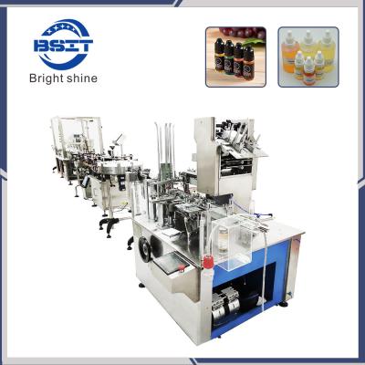 China E-cig/E-liquid  Plastic bottle  Filling and capping labeling cartoning packing machine for sale