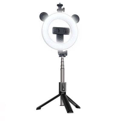 China 360 Degree Rotation P40D Selfie Stick Tripod Mount Adjustable Outdoor BT With Fill Ring Light Selfie Stick for sale