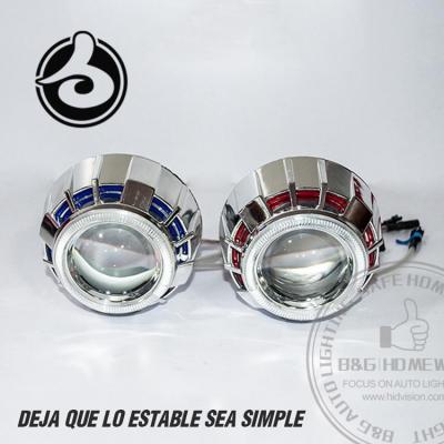 China Metal Auto Headlight HID Kit Hid Projector Lens With Double Devil Eyes for sale