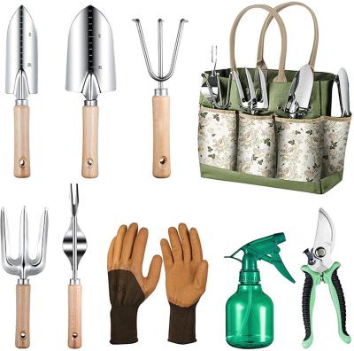 China Customized Promotion Stainless Steel Yard Gardening Tool Kit 10 Pieces for sale