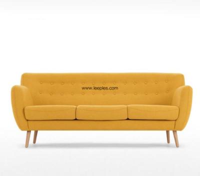 China Leisure style living room indoor furniture fabric sofa design with natural wooden legs for sale