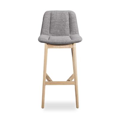 China Nordic Style Modern Wood And Fabric Bar Chair High Bar Stool Chairs for sale