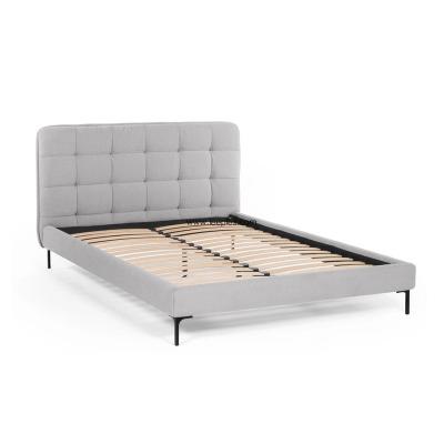 China Cheap nordic style multiple sizes bed bedroom furniture upholstered fabric bed frame with plastic legs,customized color. for sale