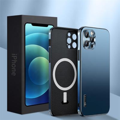 China Fashion Radio Charging Magnetic Cell Phone Case Suitable For iPhone 12 Pro Max Material TPU for sale