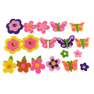 China Felt Stickers Assorted Color Felt Flower Stickers PK18 Craft DIY Kit Create Your Own Flower For Birthday Party for sale