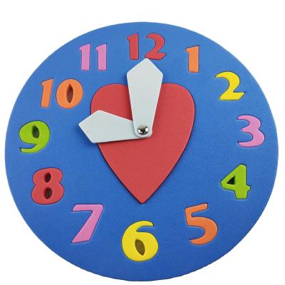 China Kindergarten Children's Random Early Learning Educational Toys DIY Eva Heart Clock Puzzle Jigsaw Color Jigsaw For Kids 3-6 Years Old for sale