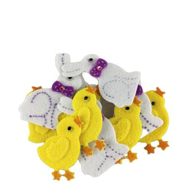 China Favorite Handmade Easter Birthday Animal Decorations Party Supplies Presentation Gift Set 12 Pack Self Adhesive Rabbit and Chicken Decorations for sale