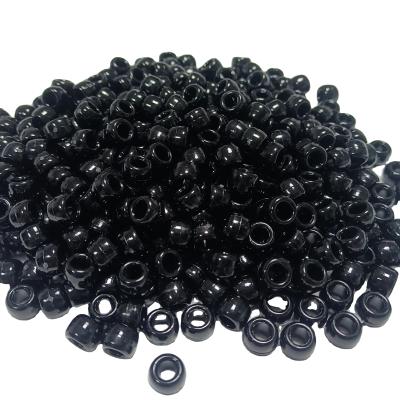 China Bead crafts are for fun for all Pony Beads - plastic - opaque black - 9mm -1000 pieces - great value for sale