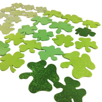 China Decorative Stickers Lucky Irish Four Leaf Clover Shamrock Stickers Foam Sticker For Kids St Patrick's Day Opens Classroom Decorations for sale