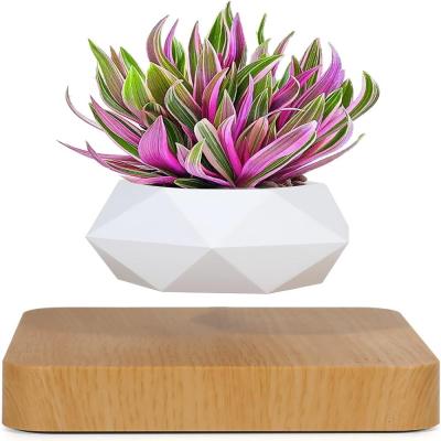 China Rotating Base Magnetic Levitation Plant Pot For Home Garden Desk Decoration for sale