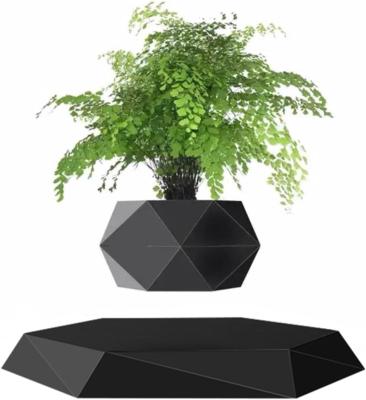 China Zwarte Hexagon Magnetische Levitatie Plant Leviterende Lucht Bonsai Pot 360 graden Rotatie Te koop