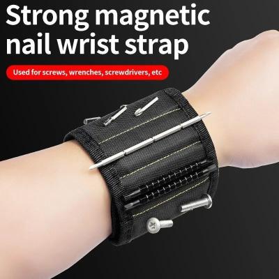 China                    Multifunctional Magnetic Wrist Strap Screw Storage Bag Portable Electrician Wrist Guard Oxford Cloth Tool              for sale