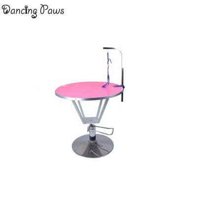 China Good Quality Sustainable Shipping and Handling - 700 Pet Grooming Round Table Stainless Steel Standing Height Hydraulic Lifting Adjustable Desk for sale