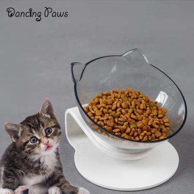 China 2019 Amazon Viable Hot Sale Tilted Pet Cat Bowl Tilting Non-slip Simple Plastic Cat Food Bowl for sale