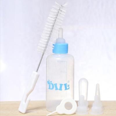 China Viable Pet Supplies Pet Milk Feeder Bottles Cat Puppy Nursing Bottle Pet Nipple 60ml 7 Pieces Set for sale