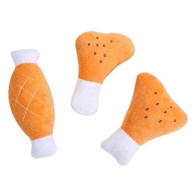 China Viable Dog Chewing Toy Plush Bone Toy Molar Teeth Cleaning Teeth Chewing Chicken Leg Bone Shape for sale