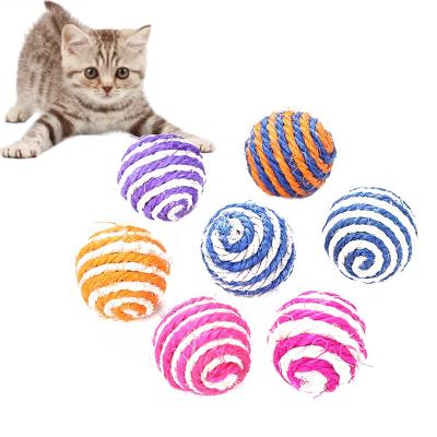 China Sisal Ball Candy Color Series Cat Chew Ball Funny Cat Toy Pet Cat Interactive Toy Amusement Viable Wholesale for sale