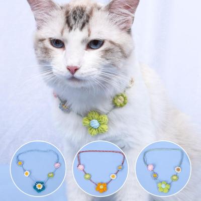 China Wholesale Viable Cat Fresh Flower Collar Adult Cute Cat Kitten Small Dog Collar of Cat and Dog Jewelry for sale