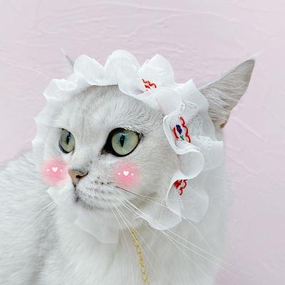 China Viable Style Lolita Adjustable Collar Headdress Headband Cat Princess Birthday Accessory Pet Lace Celebrity for sale