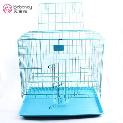 China CLASSICS China Pet Supplier Dog Cage Iron Wire Teddy Cage Bold Folding Dense Net Cage With Skylight Size S 60*43*51 for sale