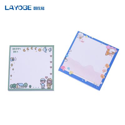 China Custom logo printed sticky notepad self-adhesive unique self-adhesive sticky notes set kawaii self-stick sticky notes for sale