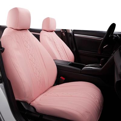 China Universal Waterproof Leather Car Seat Cover Waterproof/Dustproof/Anti-Slip/Easy Clean Rose Pink Cute Luxury Car Seat Cover for Women for sale