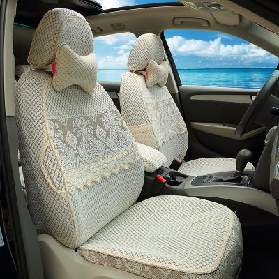 China Universal Full Set Grace Embroidery Seat Cover New Design Lace Embroidery Dustproof/Non-Slip/Easy Clean Car Seat Cover for sale