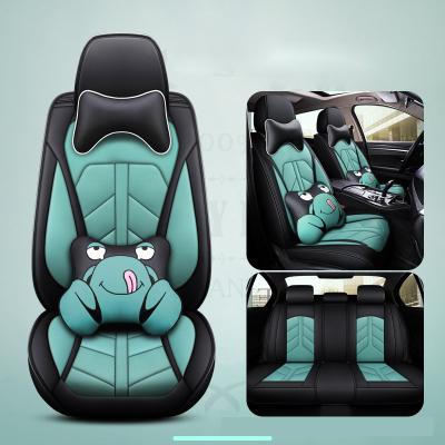 China Manufacturer Factory Cute Car Seat Covers Professional Leather Cartoon Waterproof/Dustproof/Anti-Slip/Easy Clean Universal Full Set Wholesale for sale