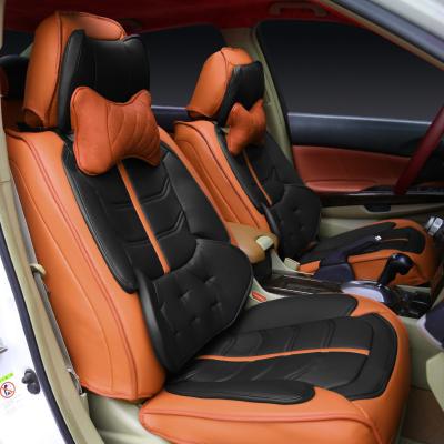 China 2021 Car Accessories Custom Yellow Universal Custom Leather Seat Cover Waterproof/Dustproof/Anti-slip/Easy Clean Car Cushion Seat Cover for sale