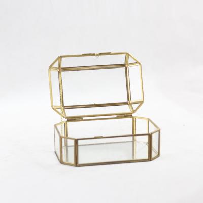 China Viable Glass-metal Cosmetic Organizer Brass Makeup Storage for Makeup Brushes for sale