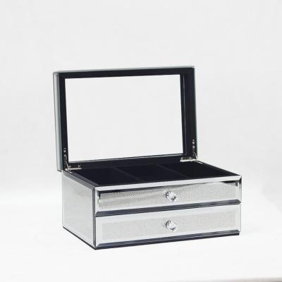 China Creative silver jewelry box in 2021 hot new Morden double design for sale