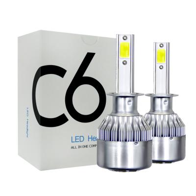 China C6 All-in-One Car LED Headlight Bulbs H1 H3 H7 H8 H9 H10 H11 9005 9006 H13 H4 COB DRL Fog Lamps Auto Headlights 72W 16000lm for sale