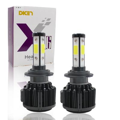 China Auto LED 9006 H7 H8 H9 H11 H16 H7 H8 H9 H11 H16 5202 9004 9007 H4 Car LED Headlight Bulb Headlight X6 4 Sides H4 50W COB Headlight/Fog lmap/LED Auto Headlight 9005 for sale