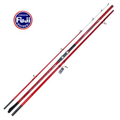 China Fuji Components Super Hard Carbon 4.25M High Carbon Surf Rod Cast Range 100-250g 3sections Long Far Pulled Fishing Rod for sale