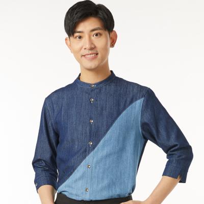 China restaurant & Modern Long Bar Sleeve Denim Men Shirt for sale