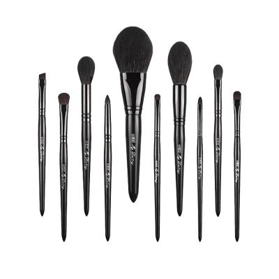 China Cost Effective Luxurious Wooden Handle Professional 10 Pcs Wooden Handle Makeup Brush Animal Hair Cosmetic Brush CHICHODO for sale