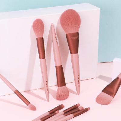 China Angular Blush High Quality Private Label Makeup Blush Brush Eyeshadow Cosmetic Makeup Brush Set for sale