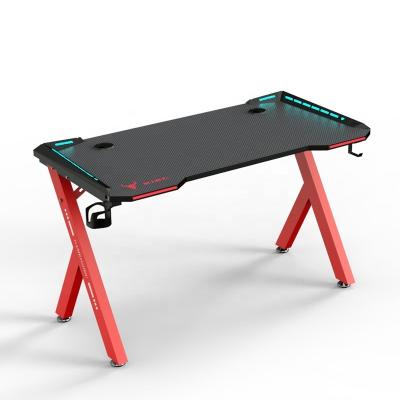 China Custom Expandable Wholesale Racing Racing Table L Shape 60 Inch PC Computer Gaming Desk With RGB Cornered for sale