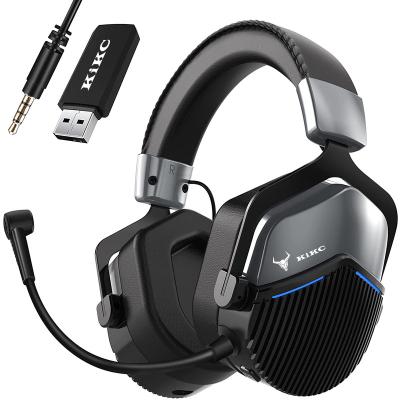 China Headband Kikc Ps4 Ps5 2.4G Wireless Gaming Headset Audfonos Gamer With Removable Mic for sale