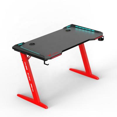 China OEM RGB Light Gaming Desk Juego De Mesas For Expandable Hot Selling Adjustable Gamer for sale