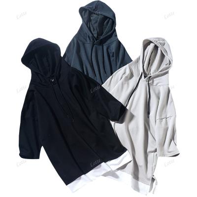 China Wholesale Custom High Quality Men's Sport Plain Splice Short Sleeve Hoodie Anti-Shrink Hoodie for sale