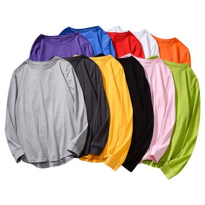 China Wholesale Cotton Anti-Shrink Customization Long Sleeve Solid Color Summer Oversized T-Shirt Unisex for sale