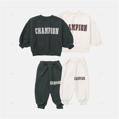 China Breathable Autumn Sweatshirt Unisex Solid Jogger Set Clothing Tracksuit Kids Baby Custom Set for sale