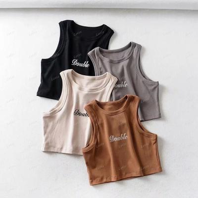 China Cotton Crop Tank Tops Summer Sport Girl Comfortable Workout Tops Women Breathable Tank Tops for sale