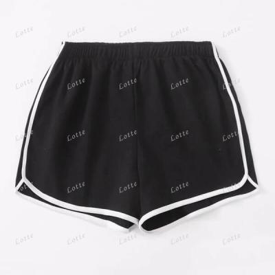 China High Quality Anti-Wrinkle Side Striped Round Bottom Tight Sport Terry Women French Shorts for sale