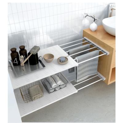 Chine Sustainable Adjustable Wall Mounted Toilet Rack Shelf Bathroom Shelf Storage Bathroom Shelves For Bathroom Corner Toilet Rack 61-102cm à vendre