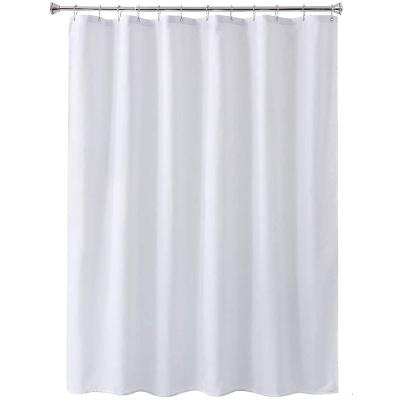 China 100% Polyester Fabric Bathroom Shower Curtain Sustainable Wholesale, 180 X 200 Cm White Heavy Duty Bath Shower Curtain Waterproof Coating for sale