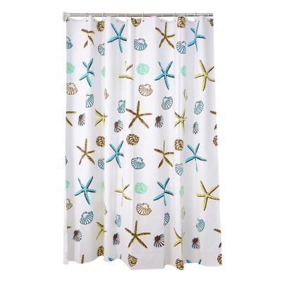 Chine PEVA Starfish Bathroom Ready Running Running Shower Curtain With Waterproof 100% Polyester Fabric 180CM X180CM à vendre